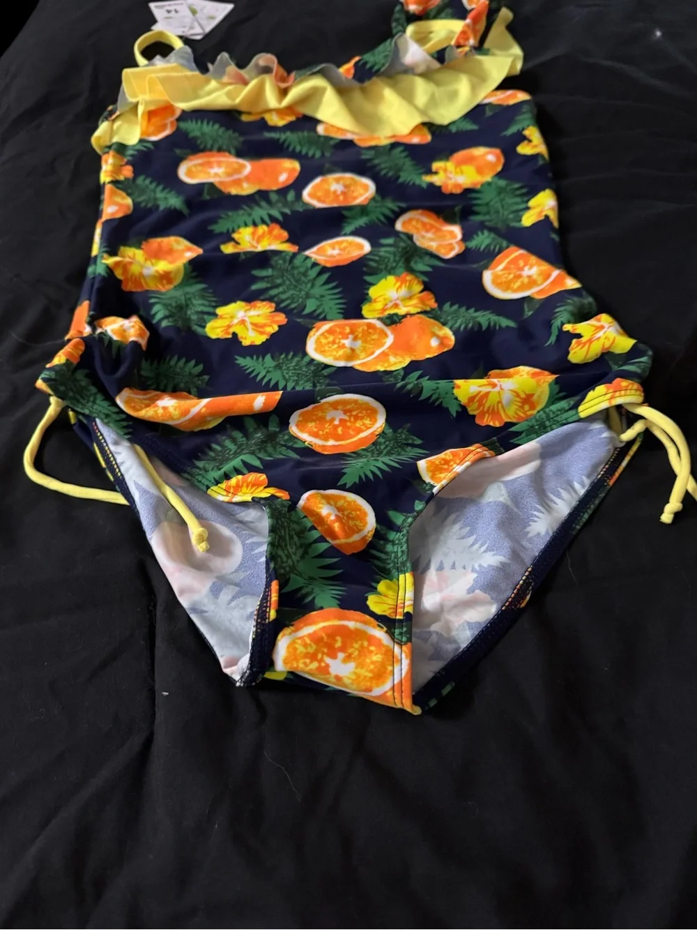 Bathing suit tropical pattern size 14 girls